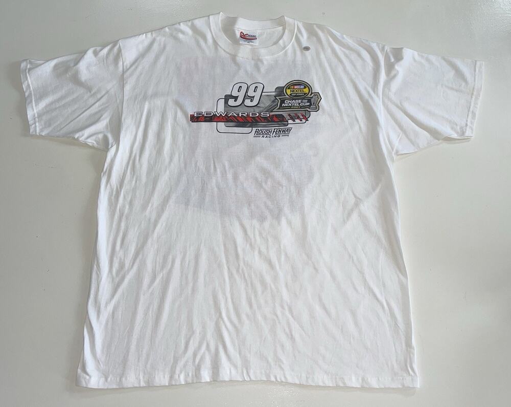 NWOT NASCAR Carl Edwards Men T-Shirt 3XL Nextel Cup 2007 Driving White